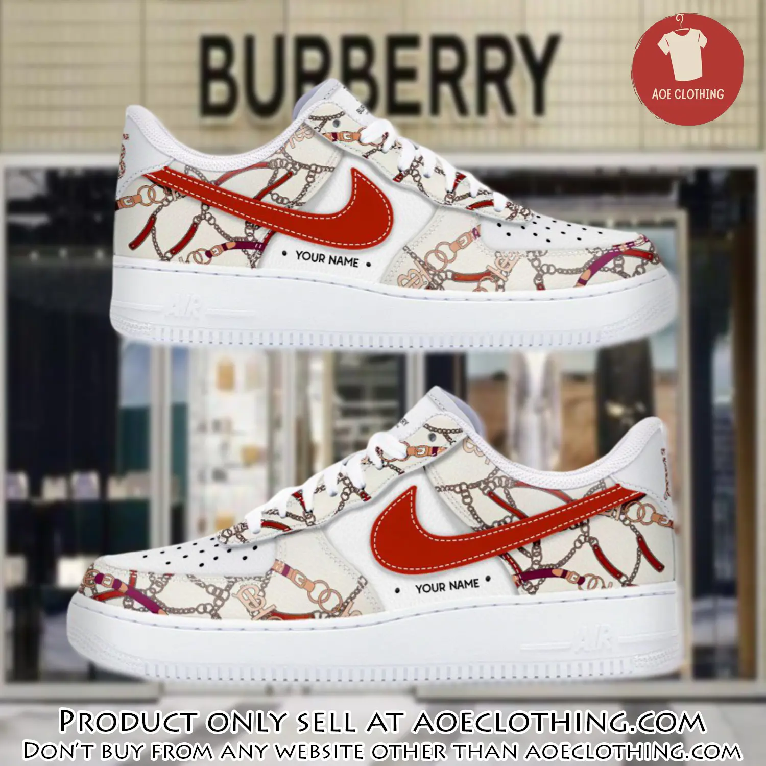 Personalized burberry luxury air force 1 sneakers limited af1 shoes oaf1001 aoe0419568